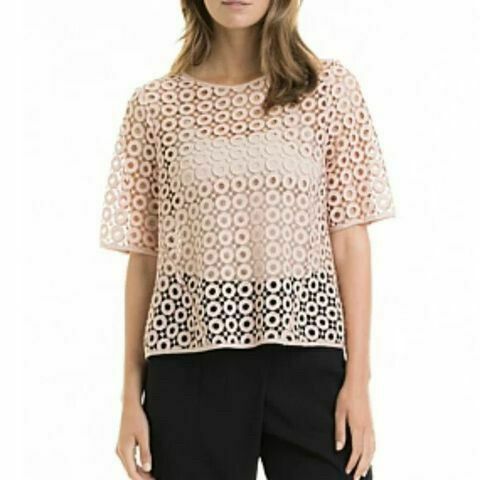 Pink Eyelet Lace Swing Tee Top