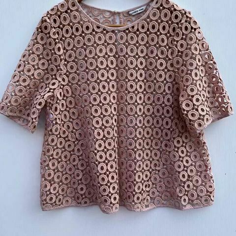 Pink Eyelet Lace Swing Tee Top