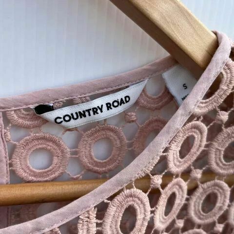 Pink Eyelet Lace Swing Tee Top