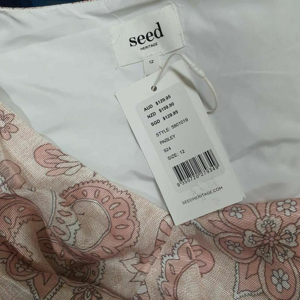 Pink Paisley Lace Up Crop Top Blouse NWT RRP$159