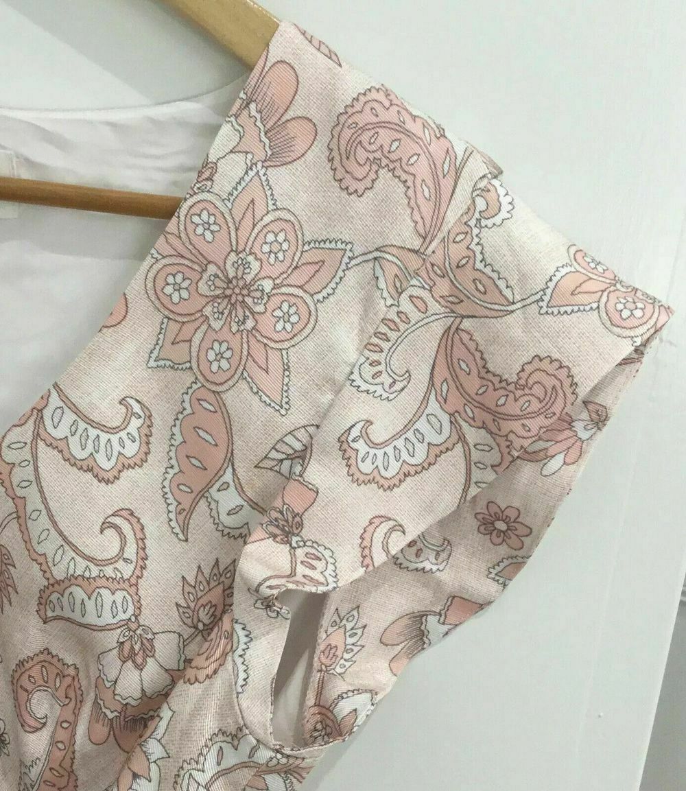 Pink Paisley Lace Up Crop Top Blouse NWT RRP$159