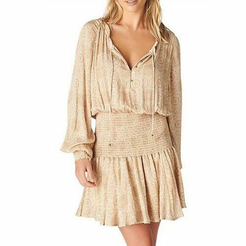 Indra Aida Ivory Long Sleeve Mini Dress RRP$239
