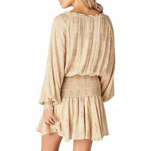 Indra Aida Ivory Long Sleeve Mini Dress RRP$239