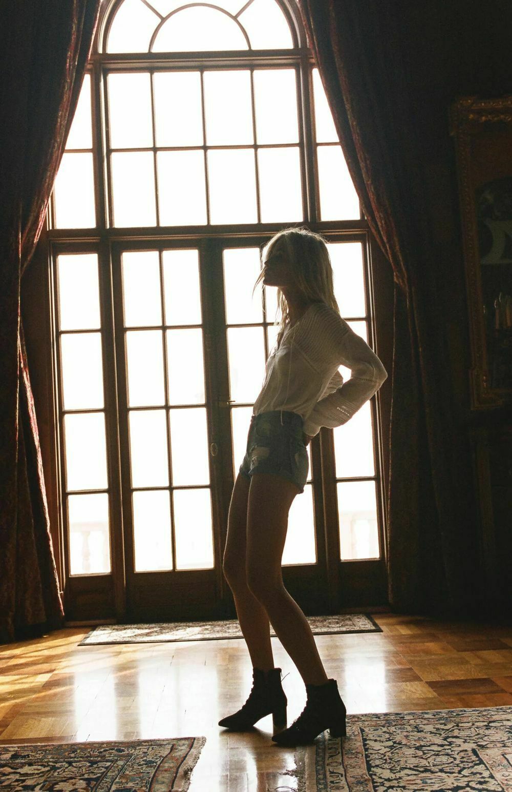 AMUSE SOCIETY Zelia Woven White Long Sleeve Blouse Shirt