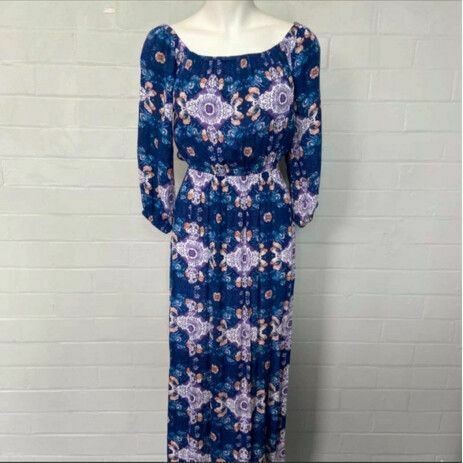 Mimosa Blue Off The Shoulder Maxi Dress