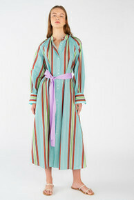 Siesta Stripe Shirt Dress Sea Spray