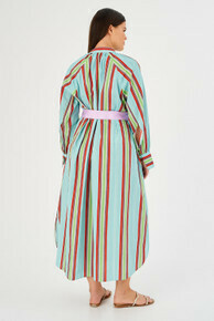 Siesta Stripe Shirt Dress Sea Spray