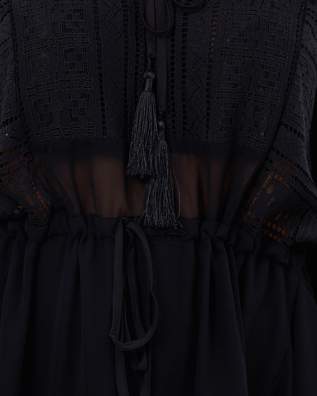 Stevie Peasant Drawstring Mini Dress