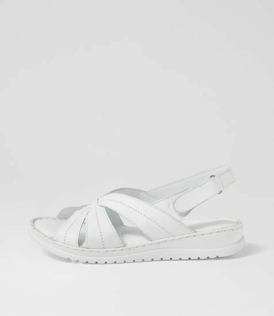 Leather Kaif White Comfy Padded Sandals