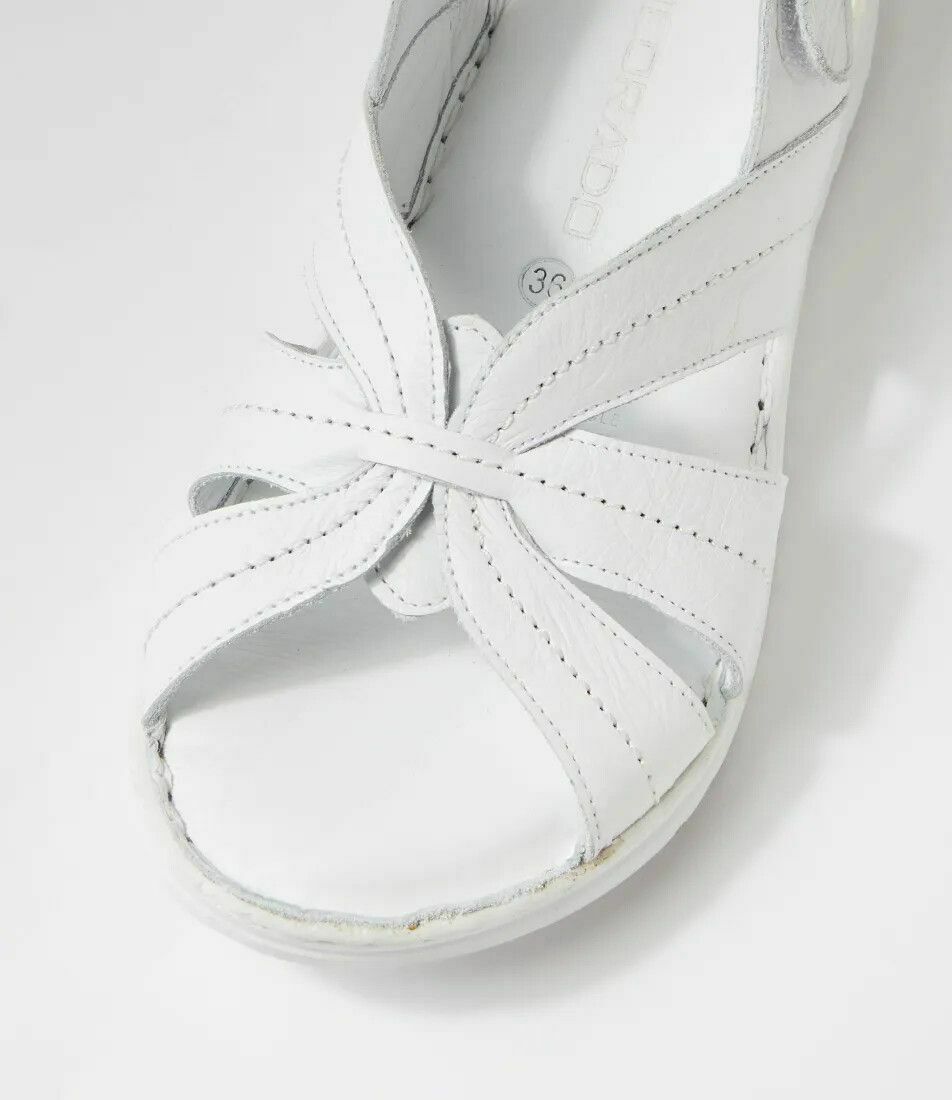 Leather Kaif White Comfy Padded Sandals