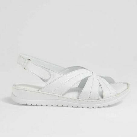 Leather Kaif White Comfy Padded Sandals