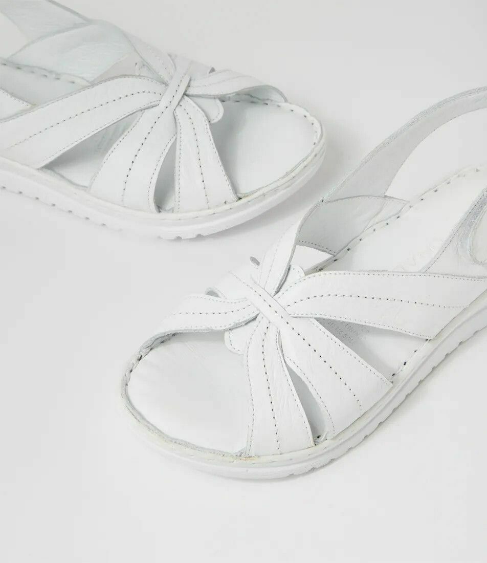 Leather Kaif White Comfy Padded Sandals