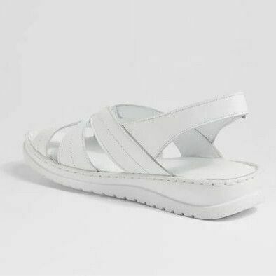 Leather Kaif White Comfy Padded Sandals