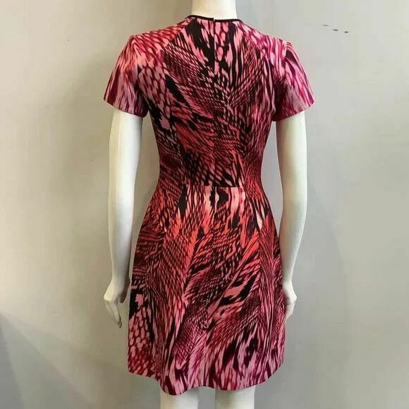 Menagerie Pink Short Sleeve Zip Front Fit & Flare Skater Dress