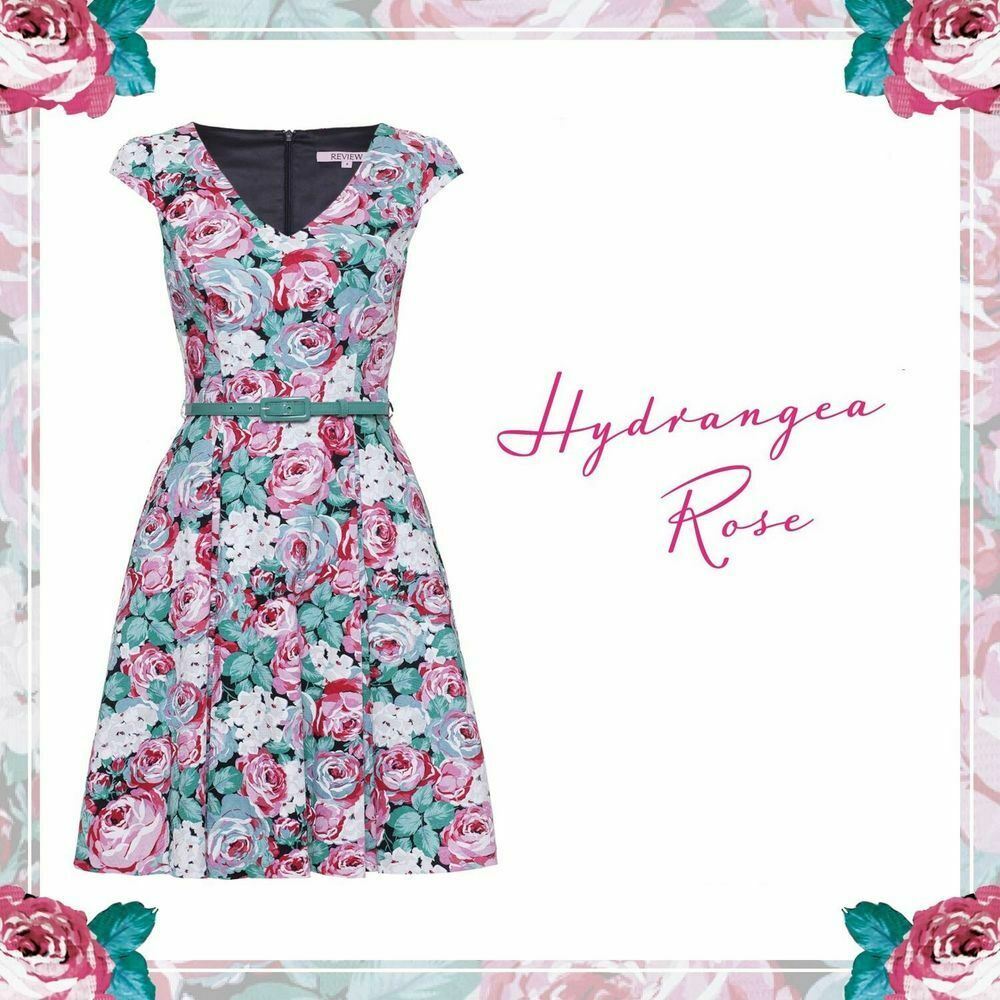 Hydrangea Rose Fit & Flare Dress RRP$289