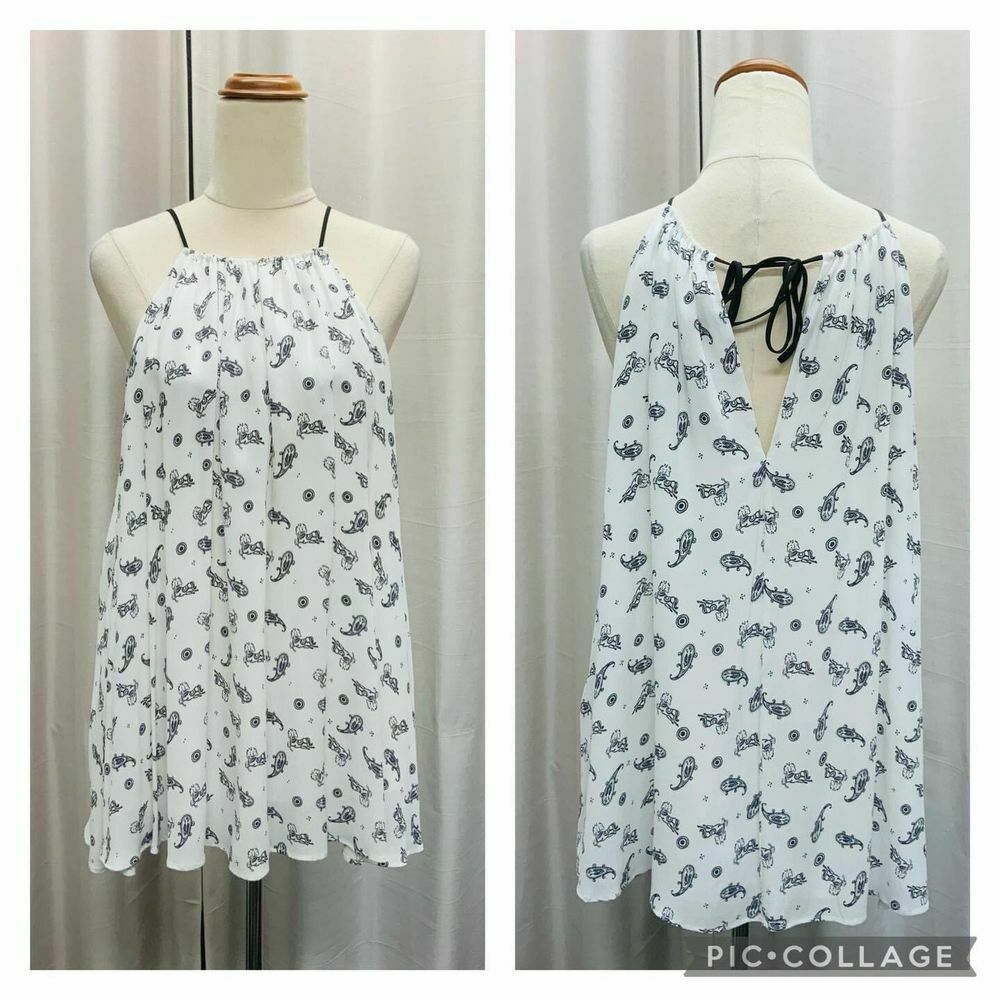 My Generation White Black Paisley Swing Cami Top NWT RRP$275