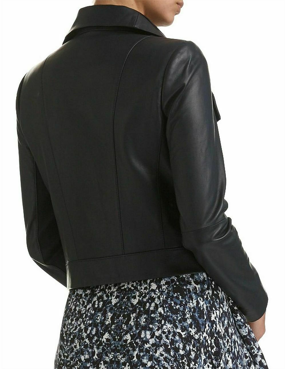 Layla Navy Leather Jacket RRP$799
