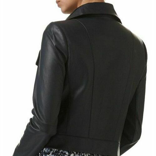 Layla Navy Leather Jacket RRP$799