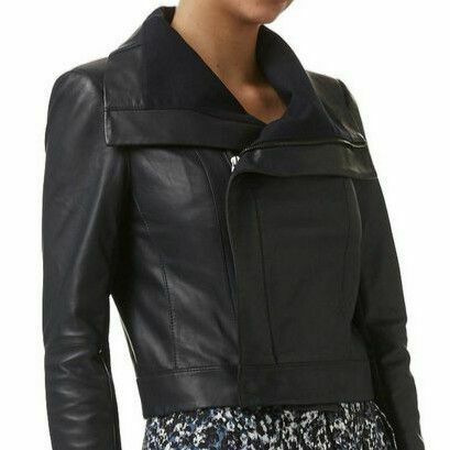 Layla Navy Leather Jacket RRP$799