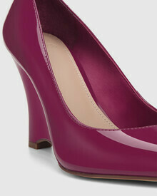 Venezia Mulberry Patent Leather Wedge Heel Pump