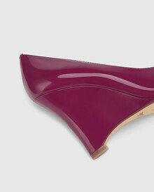 Venezia Mulberry Patent Leather Wedge Heel Pump
