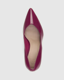 Venezia Mulberry Patent Leather Wedge Heel Pump