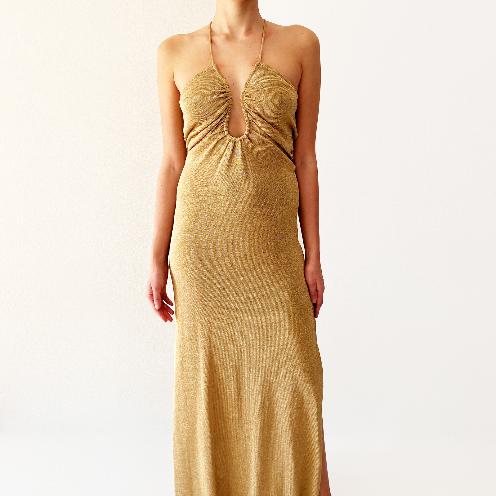 gold fendi dress Fendi Vintage Yellow & Nude Dress 38 IT main image 0