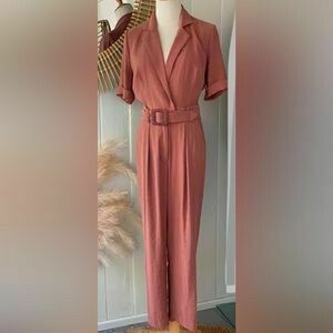 Eclipse Latte Belted Jumpsuit