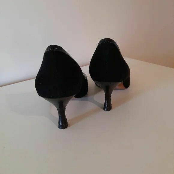 Black Bejewelled Low Heeled Pumps RRP$249
