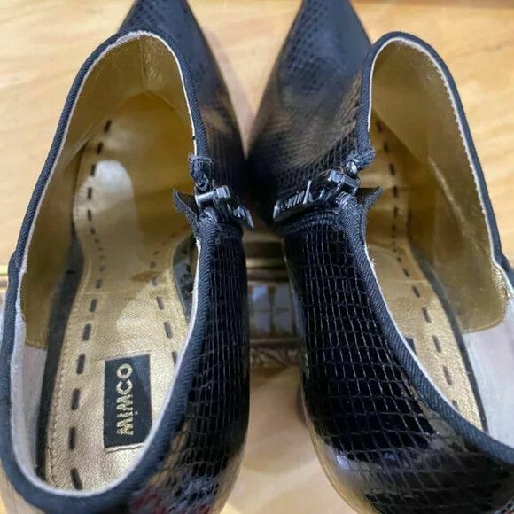 Leather Kiddo Black Booties Pointed Toe Winter Ankle Boots 