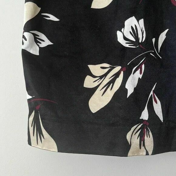 Oriental Black Floral Satin High Neck Fitted Midi Dress