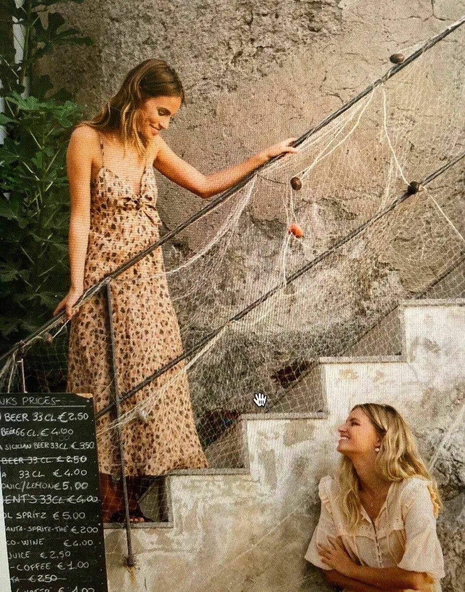 Nomade Leopard Print Tan Tie Front Maxi Dress NWT