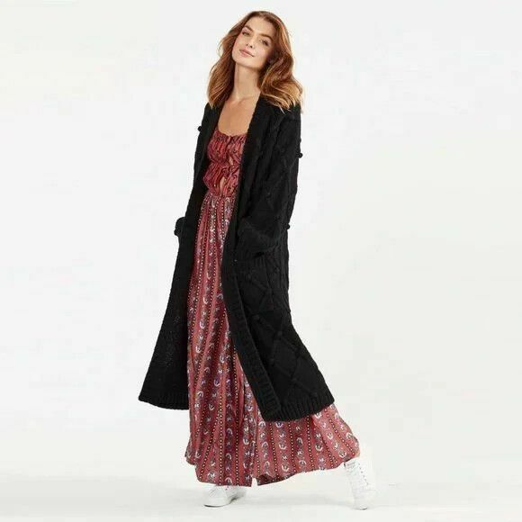 Arles Wool blend Black Pom Pom Cardi Cardigan RRP$299