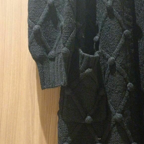 Arles Wool blend Black Pom Pom Cardi Cardigan RRP$299