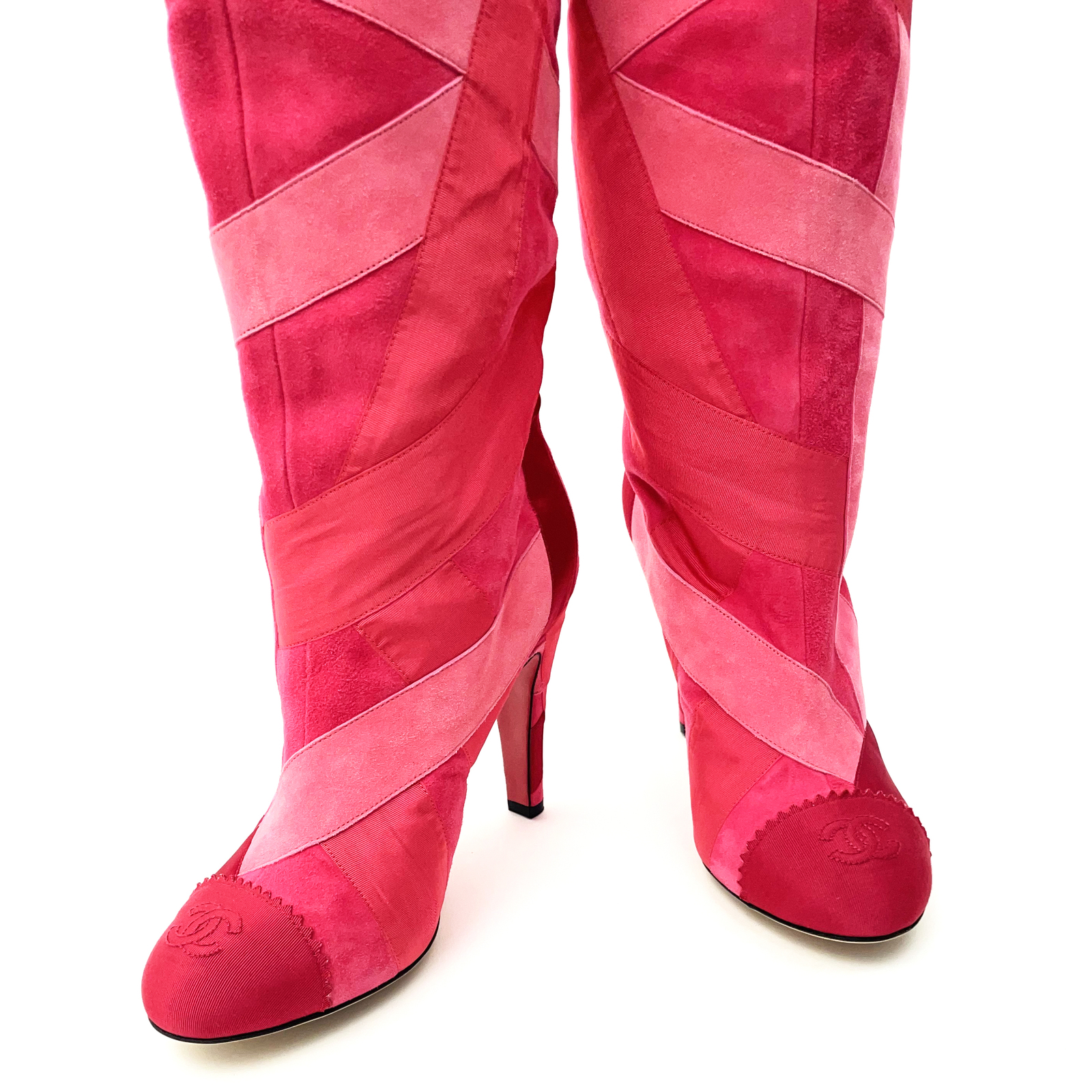 Chanel Pink Ribbon Boots Sz AirRobe