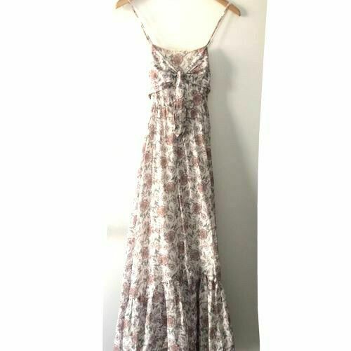 Margaux White Cotton Floral Tie Front Maxi Dress