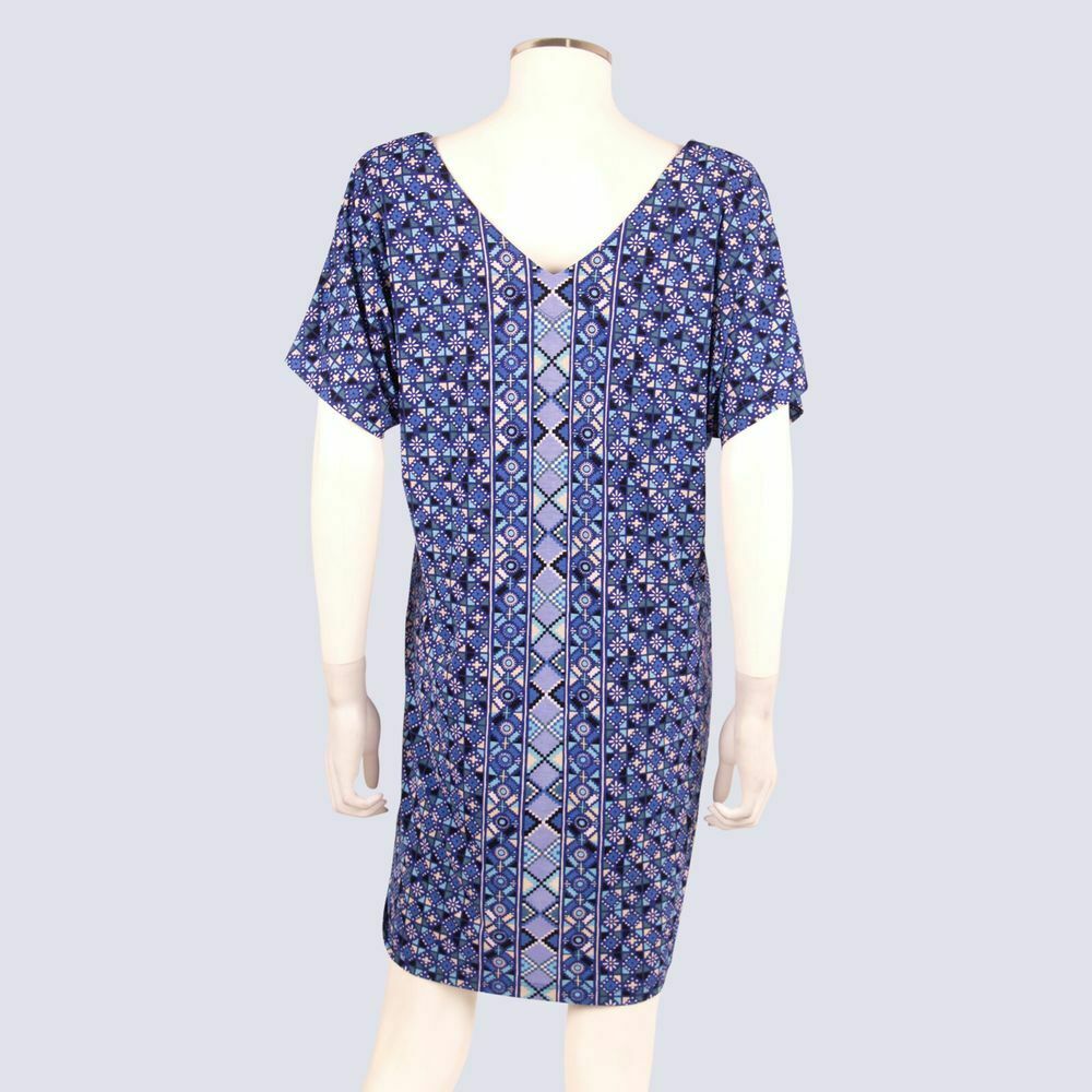 Totem Blue Mumu Kaftan Beach Mini Dress
