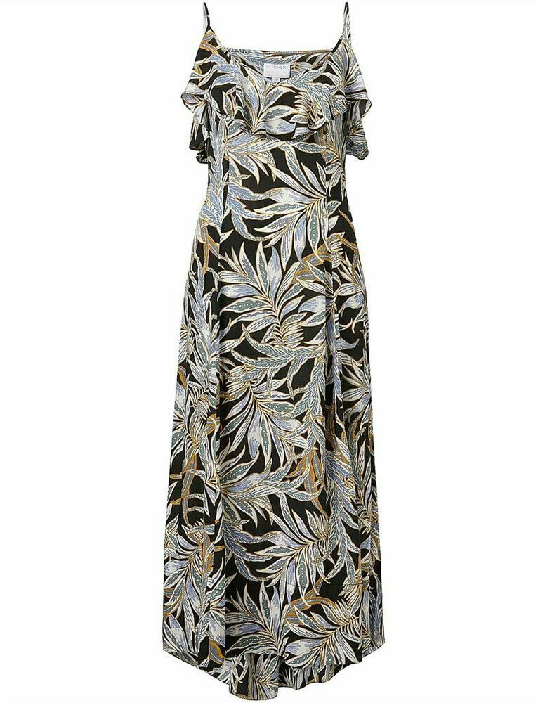 WITCHERY Tropical Leaf Print Ruffle Maxi Dress AirRobe