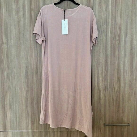 Eryn Dusky Pink Asymmetric Hi Low Hem T Shirt Tee Top