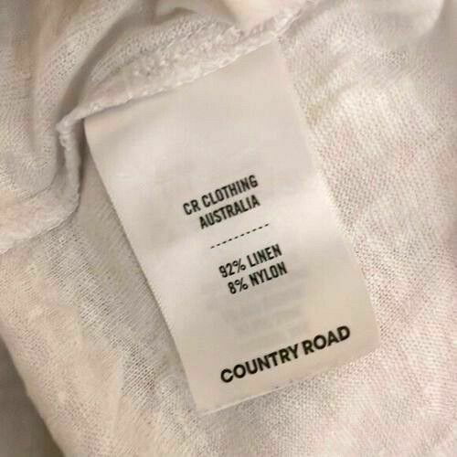 Linen Textured White Pocket Longline Singlet Sleeveless Tank Top