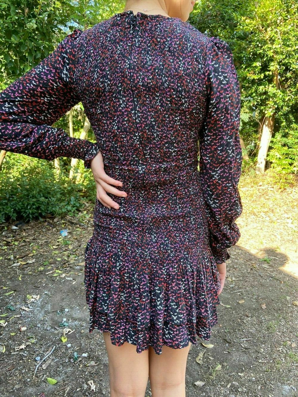 Posy Shirred Long Sleeve Mini Dress RRP$240