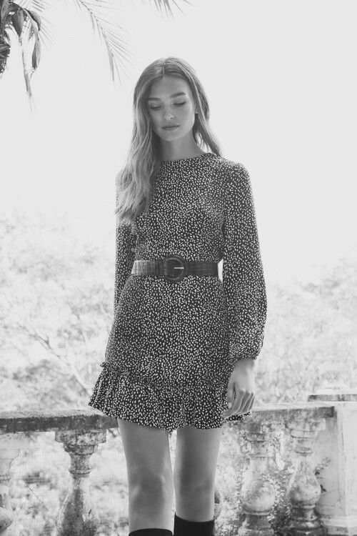 Posy Shirred Long Sleeve Mini Dress RRP$240