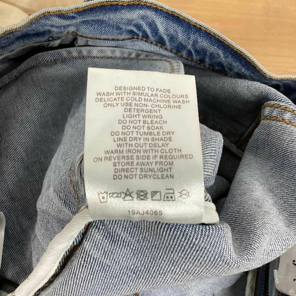 Saltwater Button Front Ruffle Hem High Waisted Denim Mini Skirt