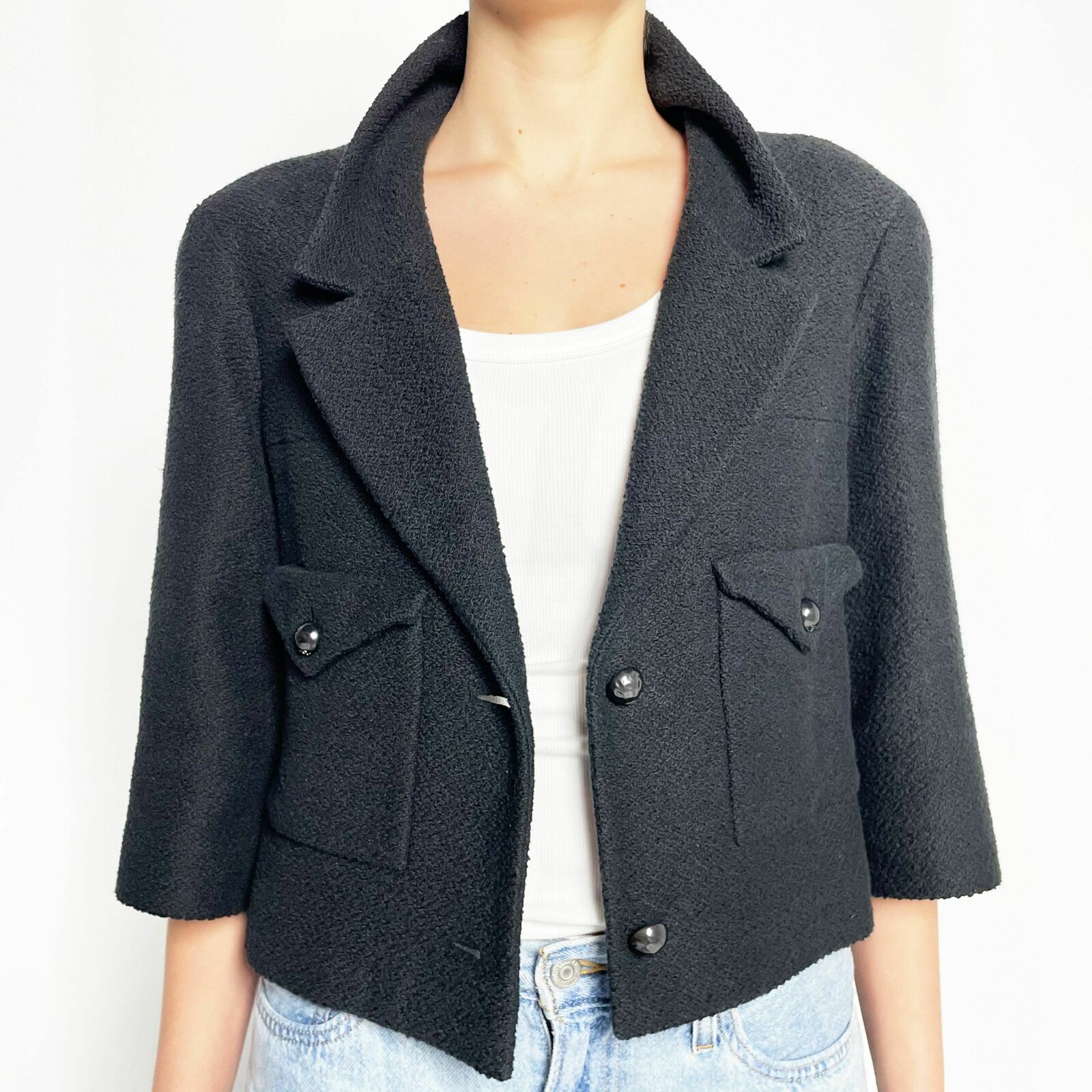 Crop Tweed Jacket Sz 42