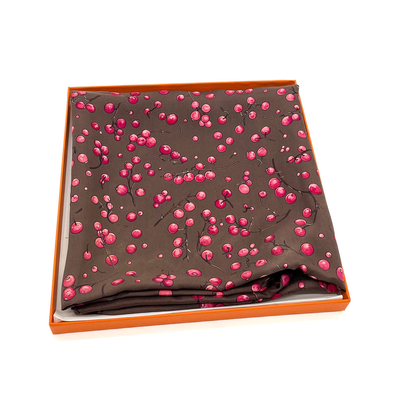 Hermès Red Berries シルクストール Hermes Red Berries Scarf - AirRobe