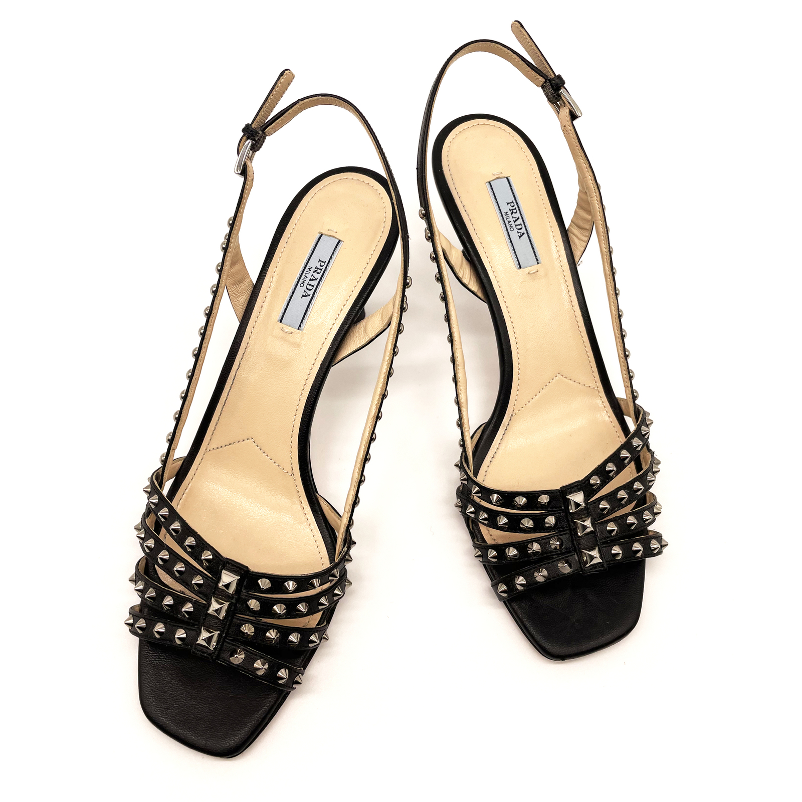 Prada Black Studded Heels Sz 40 - AirRobe