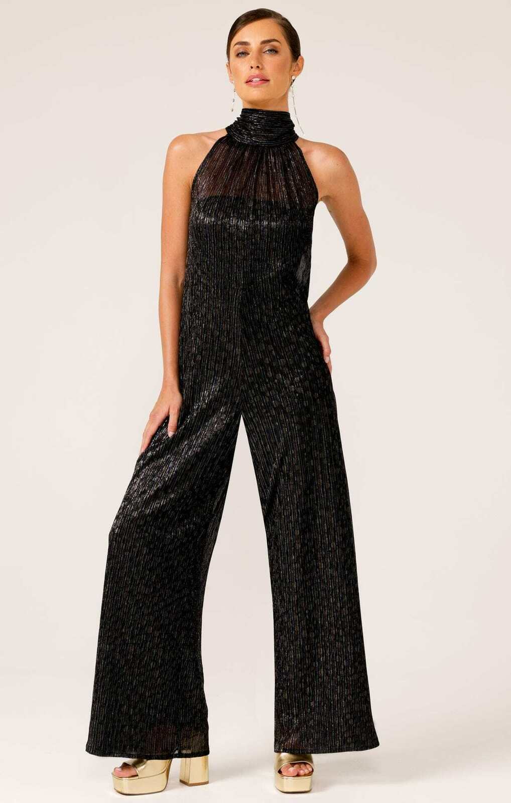 MARBLE SKY JUMPSUIT IN BLACK MULTI