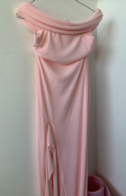 audrey off shoulder mesh maxi dress pale pink Pink Prom Dress Pale Pink Off Shoulder Dress Audrey Off Shoulder Mesh Maxi  Dress Pale Pink