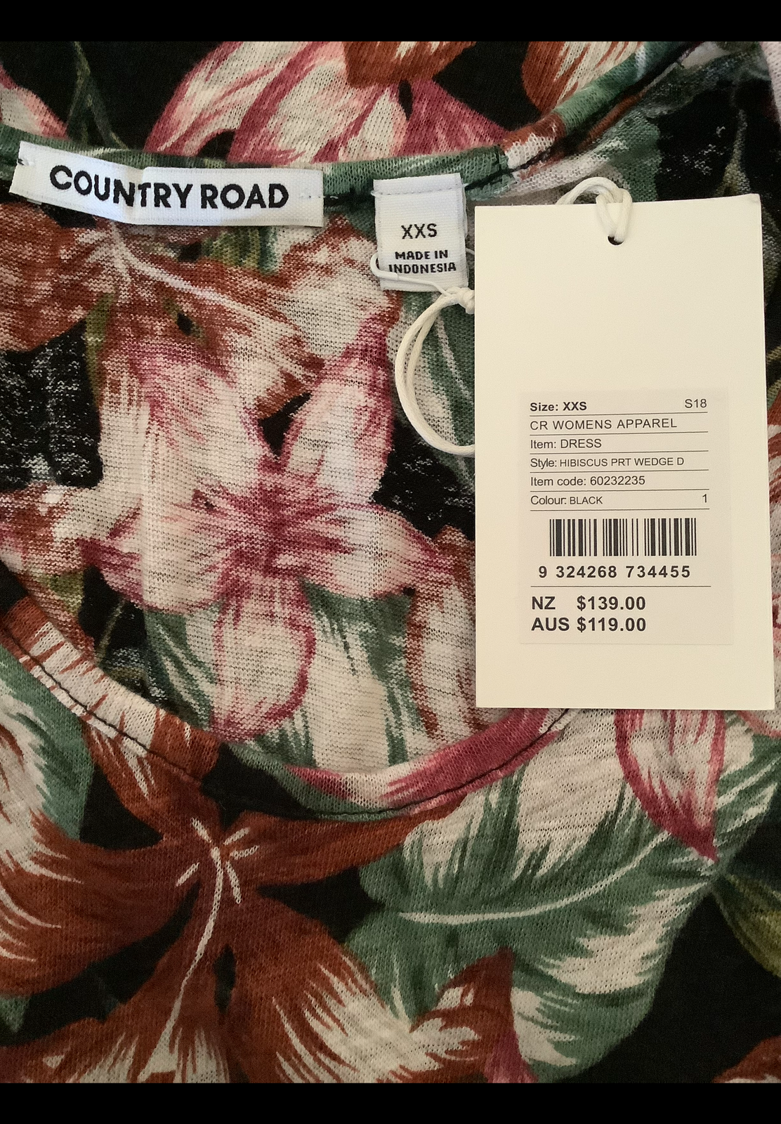 ‘Hibiscus’ Print Wedge Dress