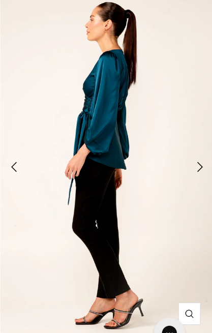 SEQUIN PALAZZO PANTS & NOLANA TOP IN PEACOCK